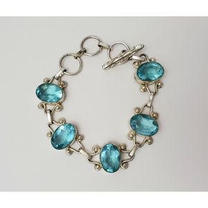 925 Sterling Silver Blue Stone Bracelet